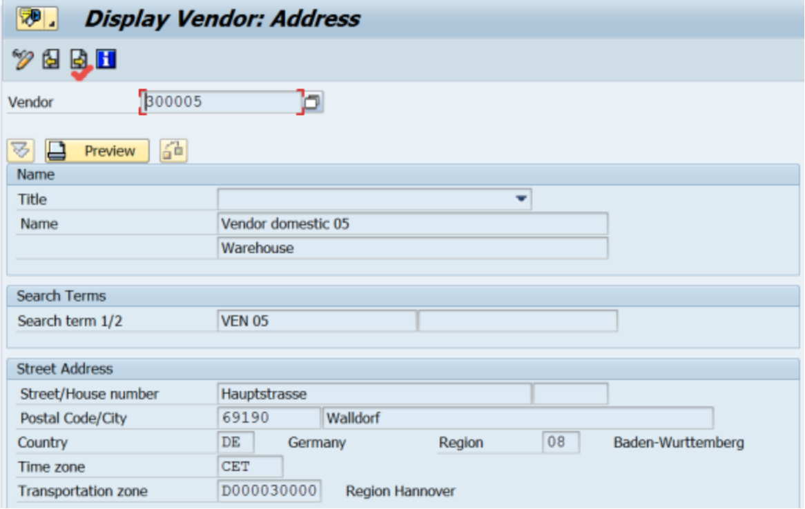 SAP screenshot